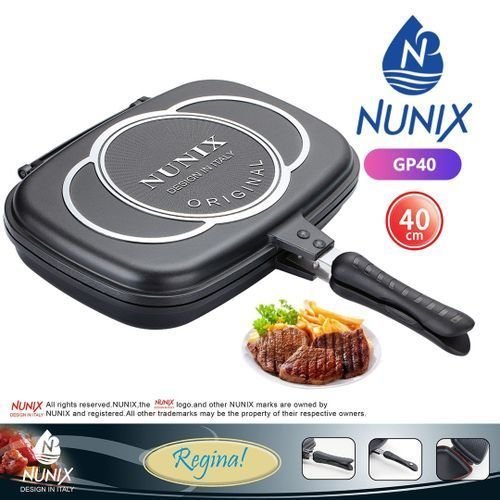 Nunix Double Grill Non-stick Pressure Pan 36cm ? Black