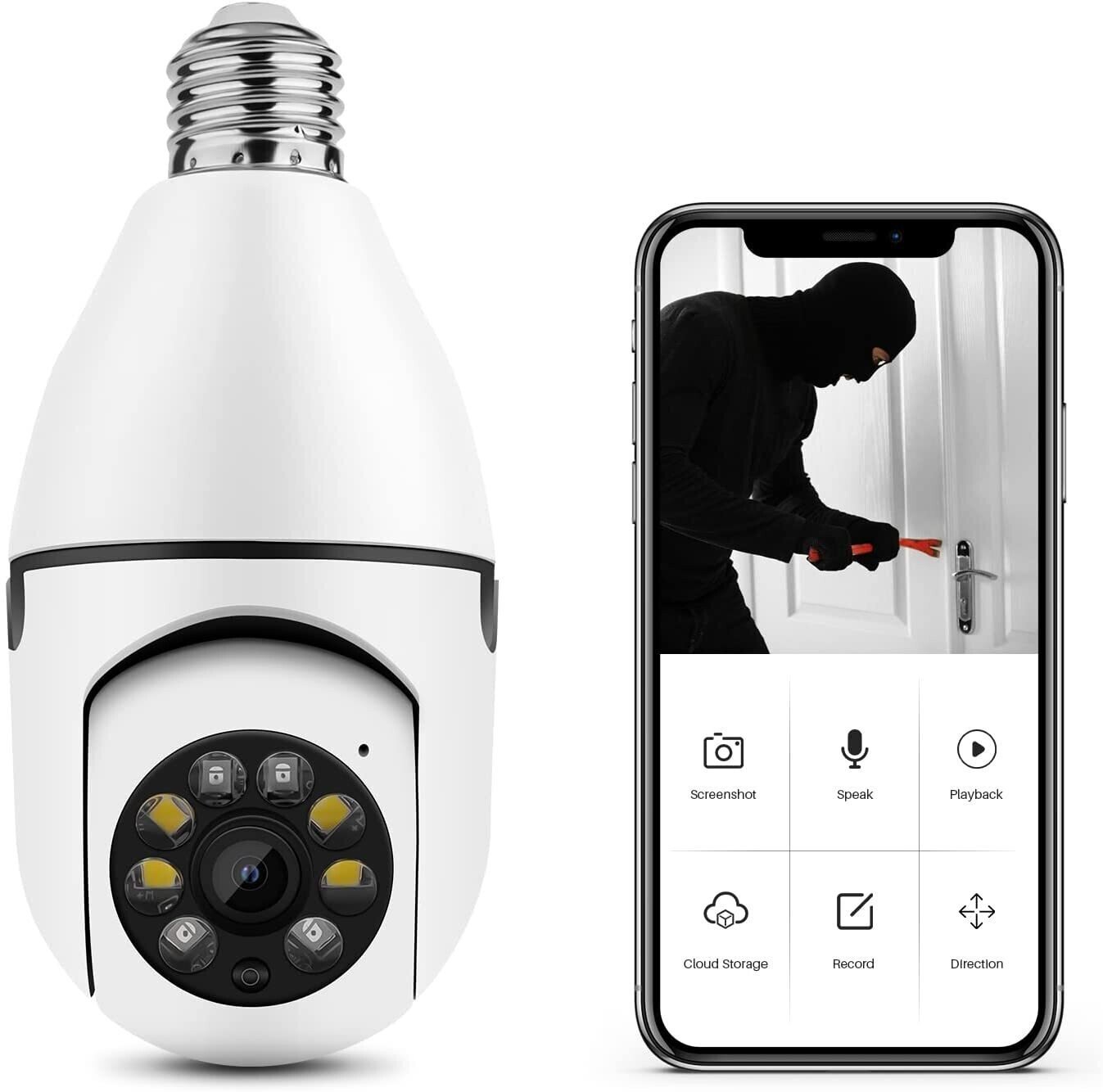 ROTATING NANNY SECURITY BULB CCTV 360? PTZ WIRELESS CAMERA