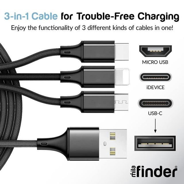 Alternative view of 3 in 1 USB Charging Cable - 3M Long Multi USB Charging Cables for Multiple Devices